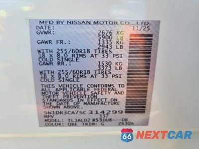 Zdjęcie 14 z 14 samochodu: 2025 NISSAN PATHFINDER SL VIN:5N1DR3CA7SC314299 - miniatura