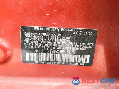 Zdjęcie 12 z 12 samochodu: 2009 SUBARU IMPREZA 2.5I PREMIUM VIN:JF1GH606X9H819875 - miniatura