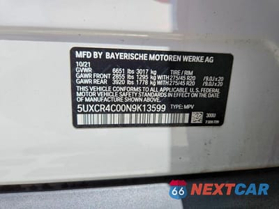 Zdjęcie 13 z 13 samochodu: 2022 BMW X5 SDRIVE 40I VIN:5UXCR4C00N9K13599 - miniatura