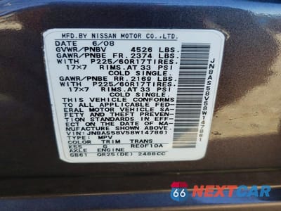 Zdjęcie 14 z 14 samochodu: 2008 NISSAN ROGUE S VIN:JN8AS58V58W147861 - miniatura