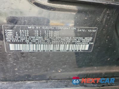 Zdjęcie 12 z 12 samochodu: 2024 SUBARU LEGACY PREMIUM VIN:4S3BWAD60R3018991 - miniatura