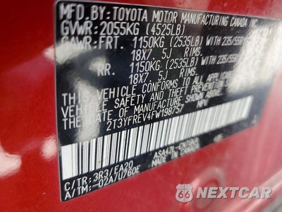 Zdjęcie 13 z 13 samochodu: 2015 TOYOTA RAV4 LIMITED VIN:2T3YFREV4FW198757 - miniatura