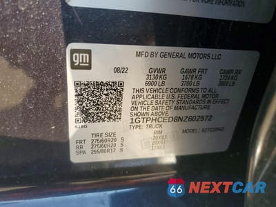 Zdjęcie 13 z 13 samochodu: 2022 GMC SIERRA C1500 ELEVATION VIN:1GTPHCED8NZ602572 - miniatura