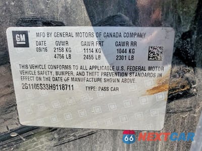 Zdjęcie 12 z 12 samochodu: 2017 CHEVROLET IMPALA LT VIN:2G1105S33H9118711 - miniatura