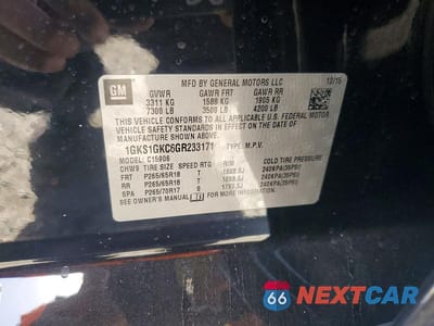 Zdjęcie 14 z 14 samochodu: 2016 GMC YUKON XL C1500 SLT VIN:1GKS1GKC6GR233171 - miniatura