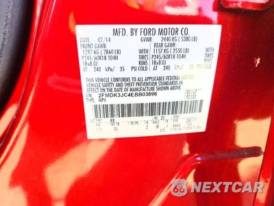 Zdjęcie 14 z 14 samochodu: 2014 FORD EDGE SEL VIN:2FMDK3JC4EBB03896 - miniatura
