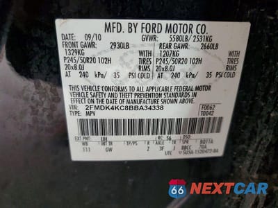 Zdjęcie 13 z 13 samochodu: 2011 FORD EDGE LIMITED VIN:2FMDK4KC8BBA34338 - miniatura