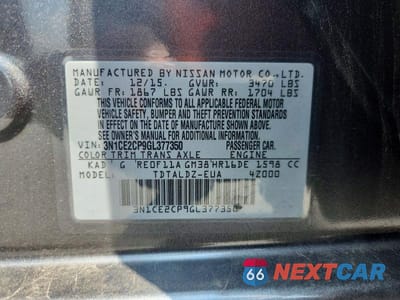 Zdjęcie 12 z 12 samochodu: 2016 NISSAN VERSA NOTE SV VIN:3N1CE2CP9GL377350 - miniatura