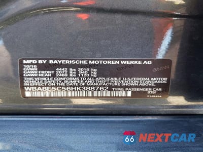 Zdjęcie 13 z 13 samochodu: 2017 BMW 328 D VIN:WBA8E5C56HK388762 - miniatura