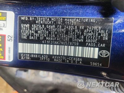 Zdjęcie 13 z 13 samochodu: 2022 TOYOTA CAMRY XLE VIN:4T1F31AK7NU578759 - miniatura