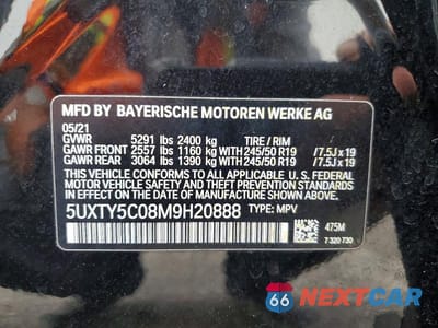 Zdjęcie 13 z 13 samochodu: 2021 BMW X3 XDRIVE30I VIN:5UXTY5C08M9H20888 - miniatura
