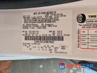 Zdjęcie 12 z 12 samochodu: 2012 LINCOLN MKZ VIN:3LNHL2GC5CR819642 - miniatura