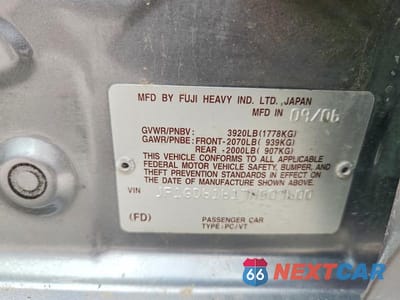 Zdjęcie 12 z 12 samochodu: 2007 SUBARU IMPREZA 2.5I VIN:JF1GD61617H507600 - miniatura