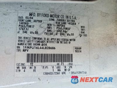 Zdjęcie 13 z 13 samochodu: 2004 FORD EXPEDITION XLT VIN:1FMPU16L44LB28686 - miniatura
