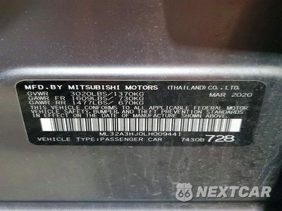 Zdjęcie 12 z 12 samochodu: 2020 MITSUBISHI MIRAGE ES VIN:ML32A3HJ0LH009441 - miniatura
