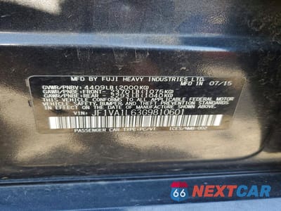 Zdjęcie 12 z 12 samochodu: 2016 SUBARU WRX LIMITED VIN:JF1VA1L63G9810601 - miniatura