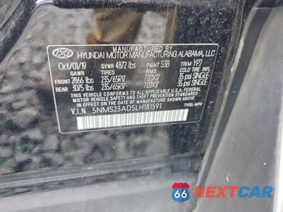 Zdjęcie 13 z 13 samochodu: 2020 HYUNDAI SANTA FE VIN:5NMS23AD5LH181591 - miniatura