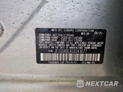 Zdjęcie 12 z 12 samochodu: 2025 SUBARU IMPREZA VIN:JF1GUABC4S8343677 - miniatura