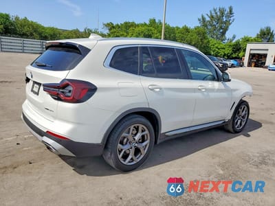Trzecie zdjęcie samochodu z tyłu: 2022 BMW X3 SDRIVE30I VIN:WBX47DP01NN162470 - miniatura