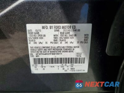 Zdjęcie 13 z 13 samochodu: 2015 FORD EDGE TITANIUM VIN:2FMTK4K91FBB15011 - miniatura