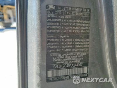 Zdjęcie 12 z 12 samochodu: 2010 LAND ROVER RANGE ROVER SPORT LUX VIN:SALSK2D49AA244097 - miniatura