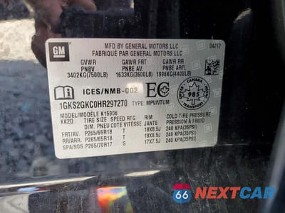 Zdjęcie 13 z 13 samochodu: 2017 GMC YUKON XL K1500 SLT VIN:1GKS2GKC0HR297270 - miniatura