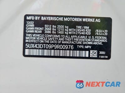 Zdjęcie 13 z 13 samochodu: 2023 BMW X4 M40I VIN:5UX43DT09P9R00976 - miniatura