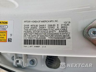 Zdjęcie 12 z 12 samochodu: 2020 HONDA ACCORD SPORT VIN:1HGCV1F32LA009286 - miniatura