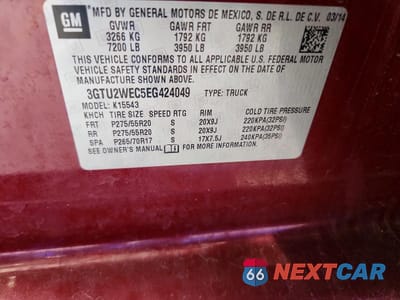 Zdjęcie 12 z 12 samochodu: 2014 GMC SIERRA K1500 DENALI VIN:3GTU2WEC5EG424049 - miniatura