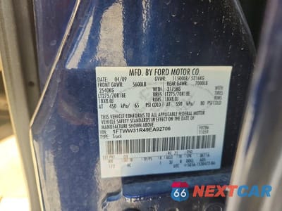 Zdjęcie 12 z 12 samochodu: 2009 FORD F350 SUPER DUTY VIN:1FTWW31R49EA92706 - miniatura