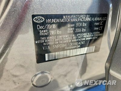 Zdjęcie 12 z 12 samochodu: 2019 HYUNDAI ELANTRA SEL VIN:5NPD84LF0KH454241 - miniatura