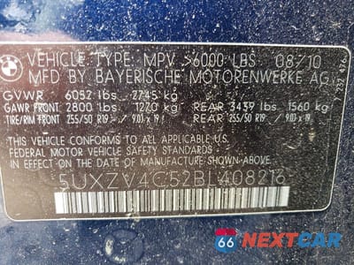 Zdjęcie 12 z 12 samochodu: 2011 BMW X5 XDRIVE35I VIN:5UXZV4C52BL408216 - miniatura