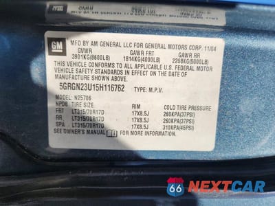Zdjęcie 13 z 13 samochodu: 2005 HUMMER H2 VIN:5GRGN23U15H116762 - miniatura