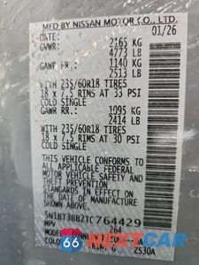 Zdjęcie 12 z 12 samochodu: 2026 NISSAN ROGUE SV VIN:5N1BT3BB2TC764429 - miniatura