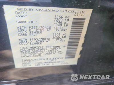 Zdjęcie 12 z 12 samochodu: 2012 NISSAN TITAN SV VIN:1N6BA0EC5CN311002 - miniatura