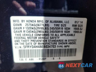 Zdjęcie 13 z 13 samochodu: 2014 ACURA MDX TECHNOLOGY VIN:5FRYD4H48EB034703 - miniatura