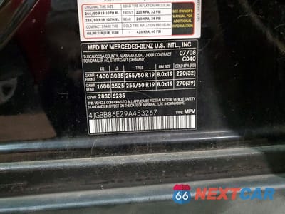 Zdjęcie 13 z 13 samochodu: 2009 MERCEDES-BENZ ML 350 VIN:4JGBB86E29A453267 - miniatura