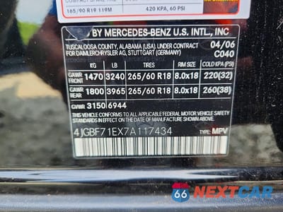 Zdjęcie 13 z 13 samochodu: 2007 MERCEDES-BENZ GL 450 4MATIC VIN:4JGBF71EX7A117434 - miniatura