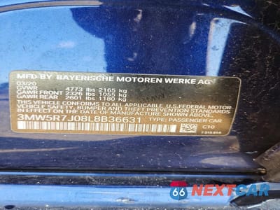 Zdjęcie 12 z 12 samochodu: 2020 BMW 330XI VIN:3MW5R7J08L8B36631 - miniatura