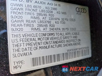 Zdjęcie 12 z 12 samochodu: 2017 AUDI Q7 PRESTIGE VIN:WA1VAAF74HD015418 - miniatura