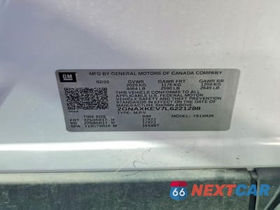 Zdjęcie 13 z 13 samochodu: 2020 CHEVROLET EQUINOX LT VIN:2GNAXKEV7L6221288 - miniatura