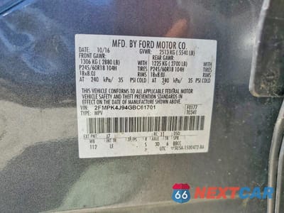 Zdjęcie 13 z 13 samochodu: 2016 FORD EDGE SEL VIN:2FMPK4J94GBC61701 - miniatura