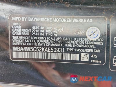 Zdjęcie 12 z 12 samochodu: 2019 BMW 430XI VIN:WBA4W5C52KAE50931 - miniatura