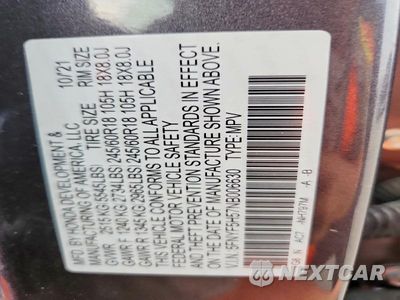 Zdjęcie 12 z 12 samochodu: 2022 HONDA PILOT EXL VIN:5FNYF5H57NB006630 - miniatura