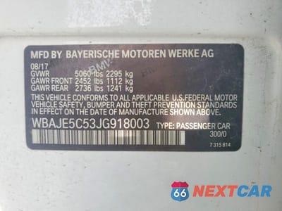 Zdjęcie 12 z 12 samochodu: 2018 BMW 540 I VIN:WBAJE5C53JG918003 - miniatura