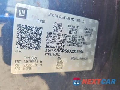 Zdjęcie 13 z 13 samochodu: 2018 CADILLAC XT5 PLATINUM VIN:1GYKNGRS0JZ218194 - miniatura