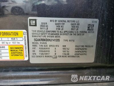 Zdjęcie 13 z 13 samochodu: 2017 BUICK ENCLAVE VIN:5GAKRBKD8HJ141285 - miniatura