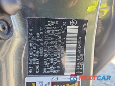 Zdjęcie 12 z 12 samochodu: 2012 TOYOTA CAMRY XLE VIN:4T4BF1FK0CR247376 - miniatura