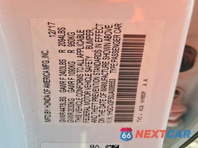 Zdjęcie 13 z 13 samochodu: 2018 HONDA ACCORD EXL VIN:1HGCV2F50JA006553 - miniatura