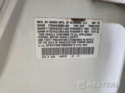 Zdjęcie 13 z 13 samochodu: 2011 HONDA PILOT EXL VIN:5FNYF4H67BB032613 - miniatura
